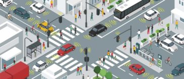 Linking self-driving cars to traffic signals might help pedestrians give them the green light