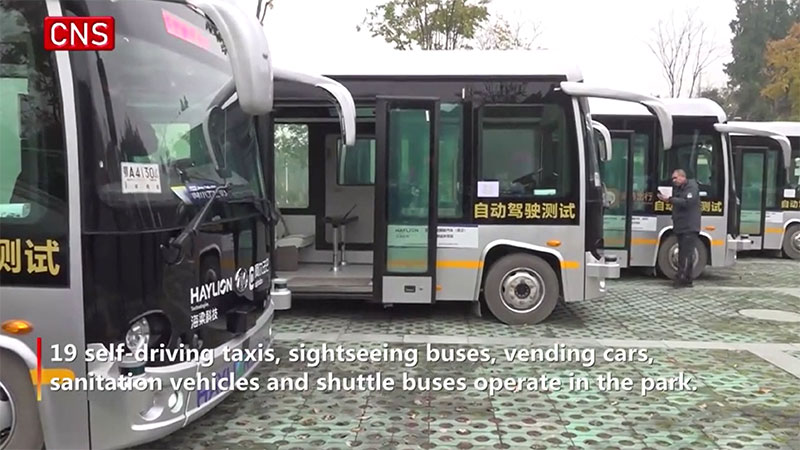 Self-driving vehicles launch at Wuhan’s Longlingshan Ecological Park