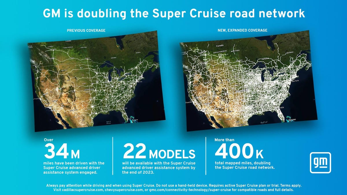 GM Expands Super Cruise Hands-Free Driving To More Than 400,000 Miles Of Roads