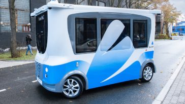 driverless minibus 'MiCa' avoids obstacles & harsh weather with 10 cameras + 7 sensors